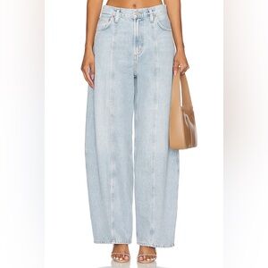 NEW Agolde Kristen Wide Leg Jeans Size 32 Light Denim Wash 100% Cotton